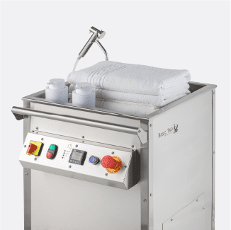 Carro de banho, Carrinho de banho, Banho de Leito, Banho no leito, Sistema de limpeza hospitalar Elroi Medical