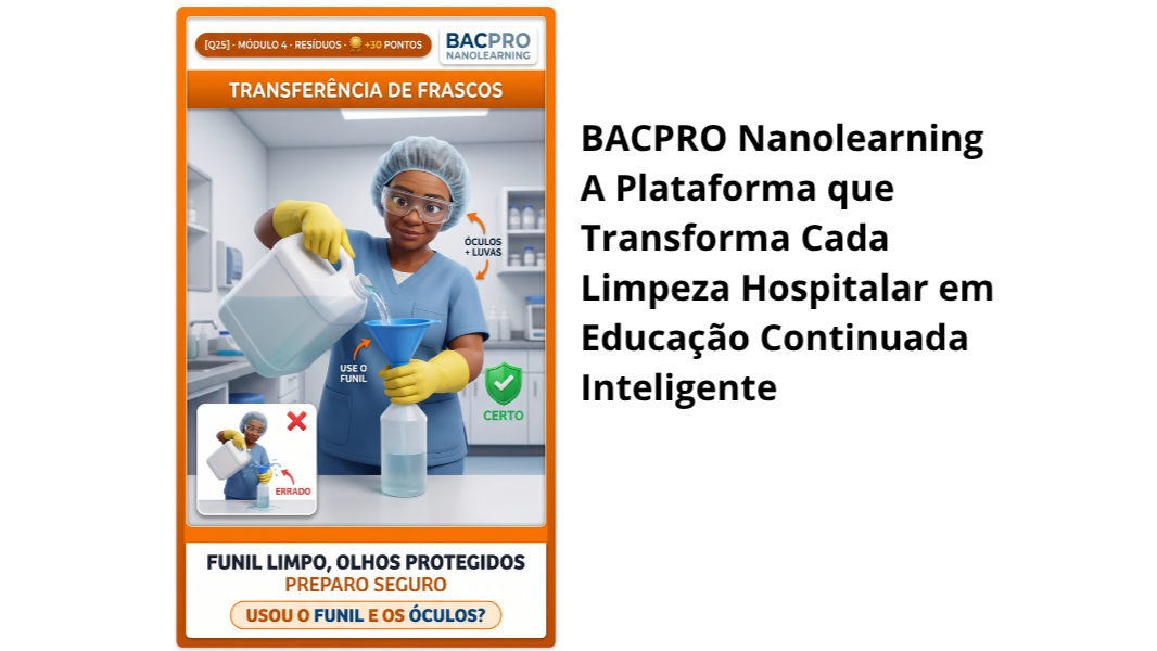 BACPRO Nanolearning — A Plataforma que Transforma Cada Limpeza Hospitalar em Educação Continuada Inteligente