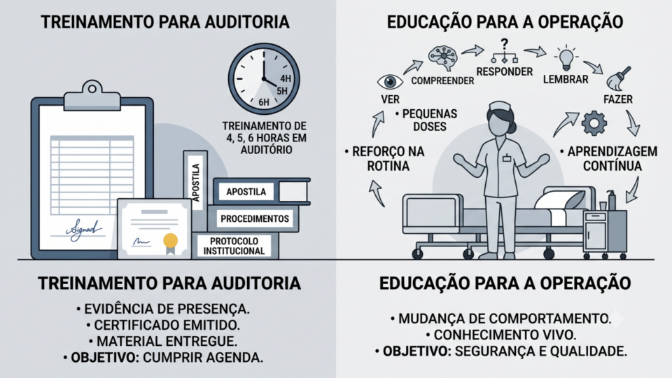 SE VOCÊ NÃO CONSEGUIU ENSINAR, APENAS FEZ UM TREINAMENTO PARA AUDITORIA